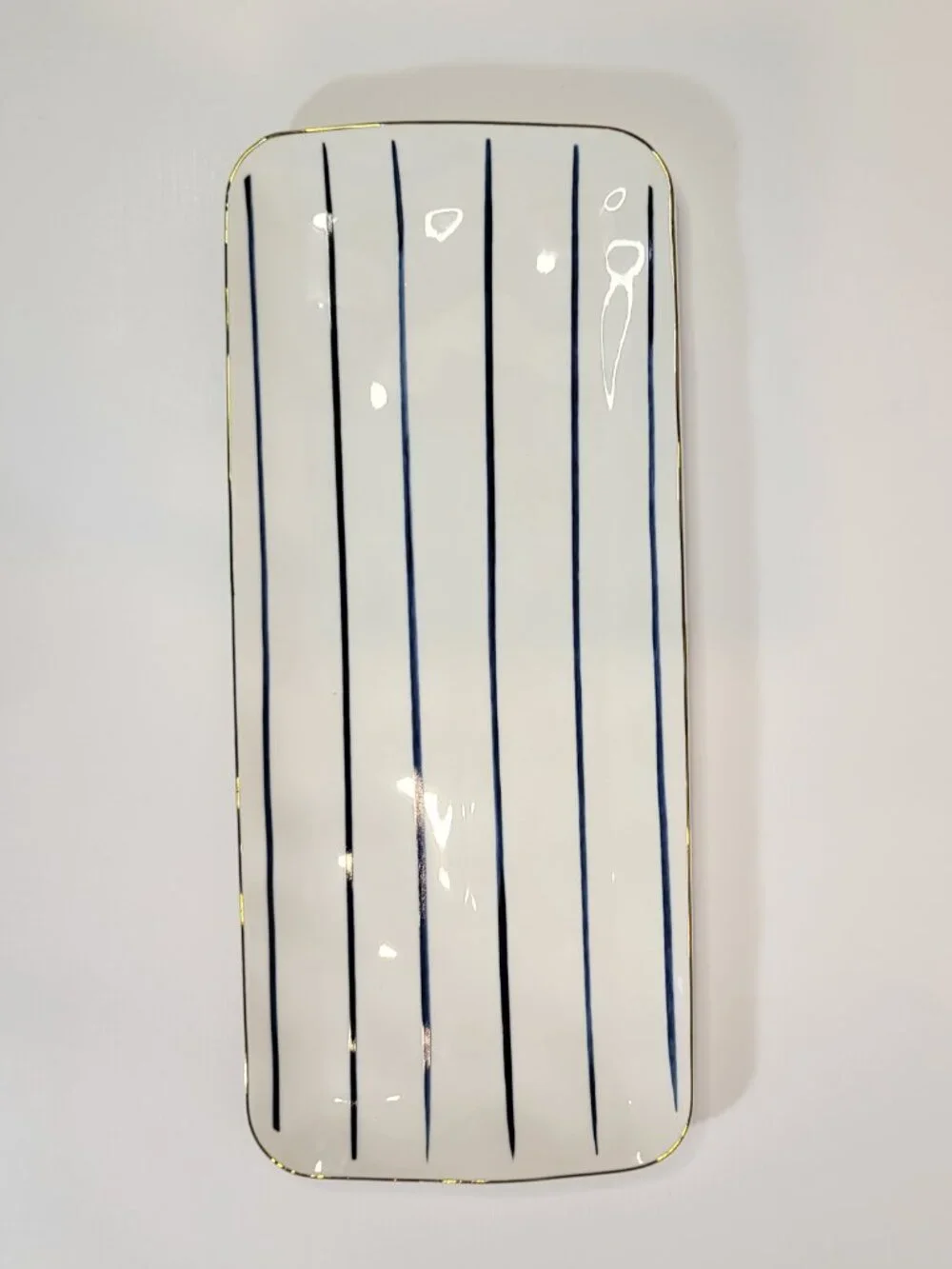 Lenox Blue Bay Stripe Porcelain Hors D'oeuvre Tray -‎ 14